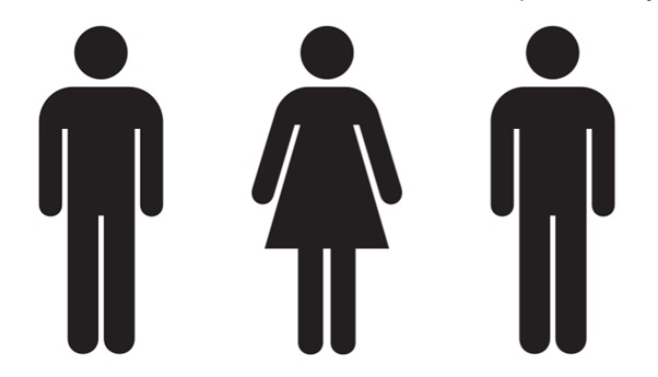 На первом рисунке три фигуры воспринимаются как компания.