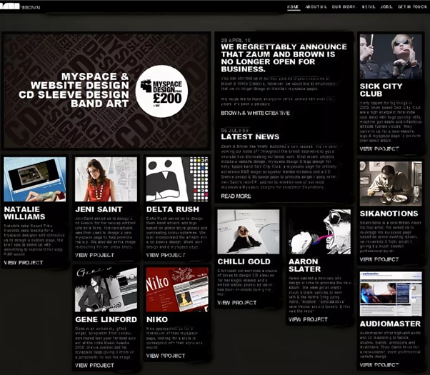 В данном дизайне элементы расположены четко друг под другом - теперь достигнута максимальная читабельность текста.