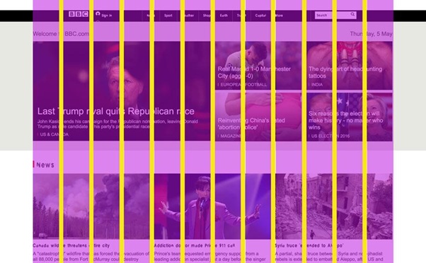 Межколоночные пробелы - узкие полоски желтого цвета, которые разделяют между собой колонки и дают им "дышать".