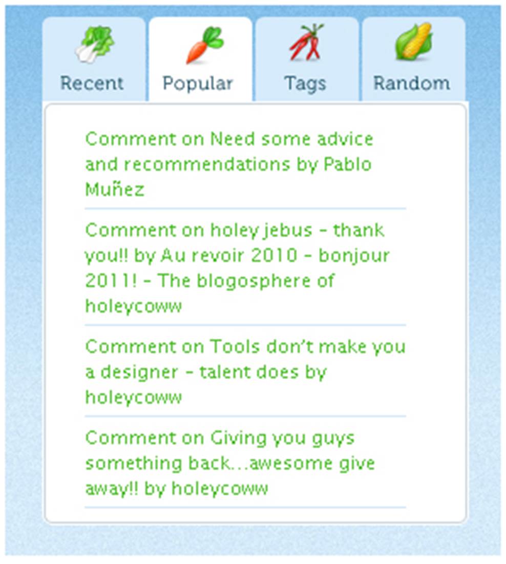 Удобное представление информации через табы.