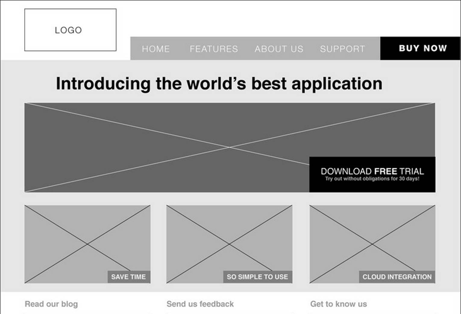 Черно-белый вайрфрейм.